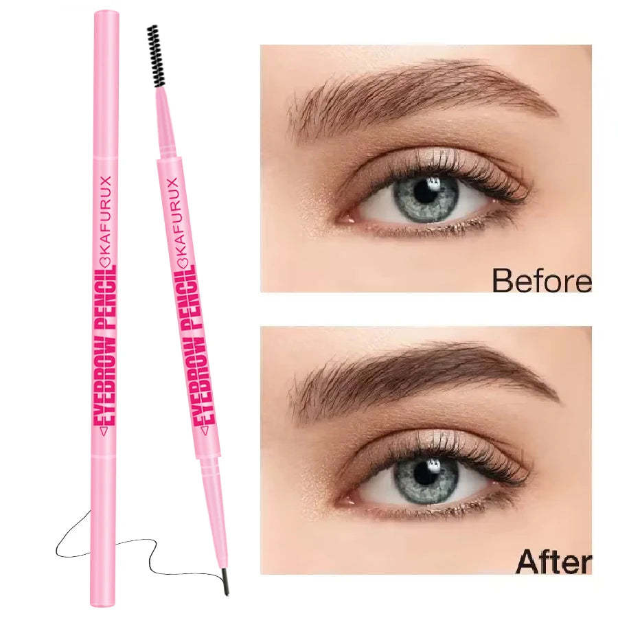6 Colors Ultra-fine Double Headed Rotable Eyebrow Pencil Eye Korean Qme