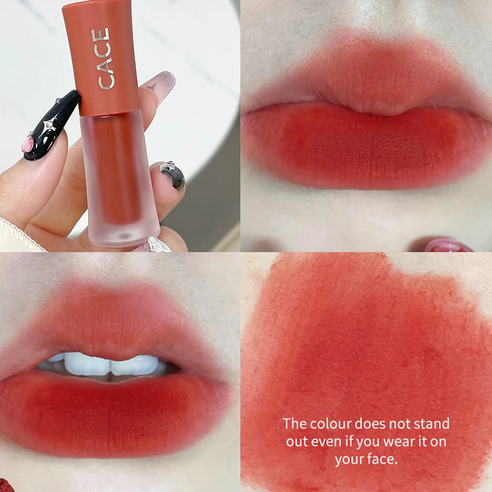 Sexy Red Lipstick Lip Gloss Makeup Waterproof Velvet Non-stick Cup 6 Colors Lip Tint Matte Long Lasting Liquid Lipstick Cosmetic Qme