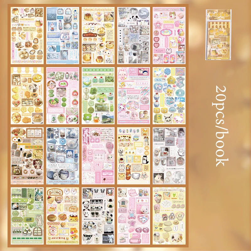 Japanese Style Cute Multi-Theme Sticker Book, Lovely Cartoon Journaling Material, Must-Have for Students & Stationery Lovers Qme A