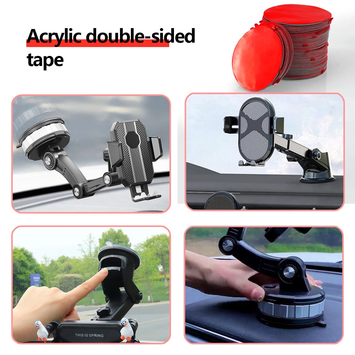 Extra Strong Sticky Adhesive Sticker Pads for Car Dashboard Suction Cup Mounts, Durable Mounting Double-Sided Circle Tape Qme