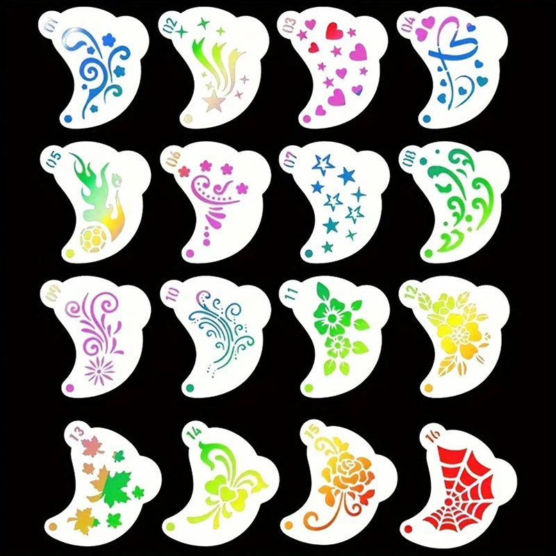Makeup Tools Face Painting Tattoo Stencil DIY Hand Drawn Spray Qme