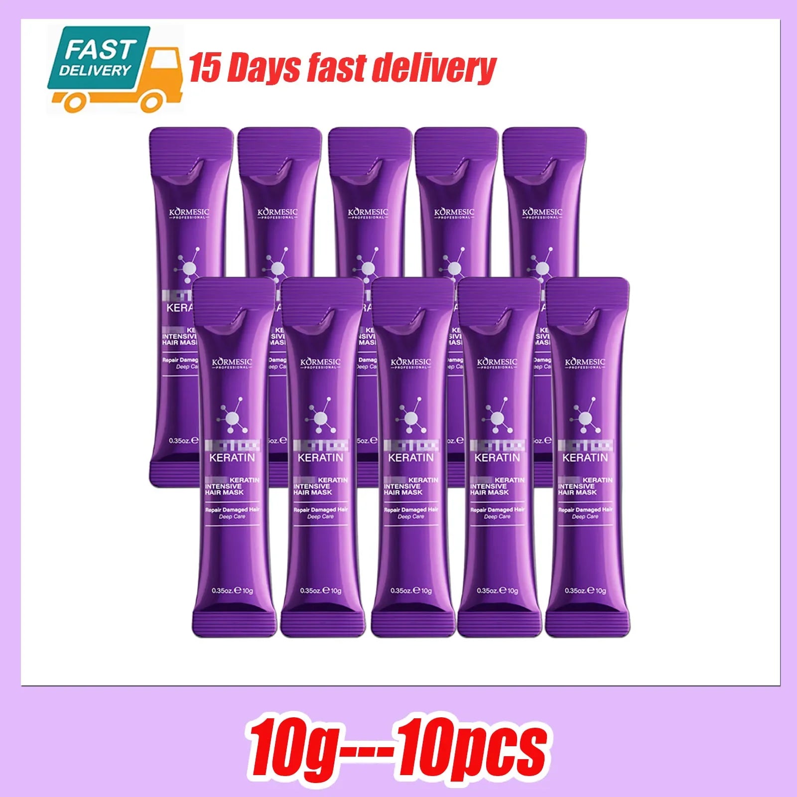 Keratin Hair Mask Magical 5 Second Repair Damage Frizzy Soft Smooth Shiny Hair Deep Moisturize Hair Treat Repair Hair Care Mask Qme 10pcs