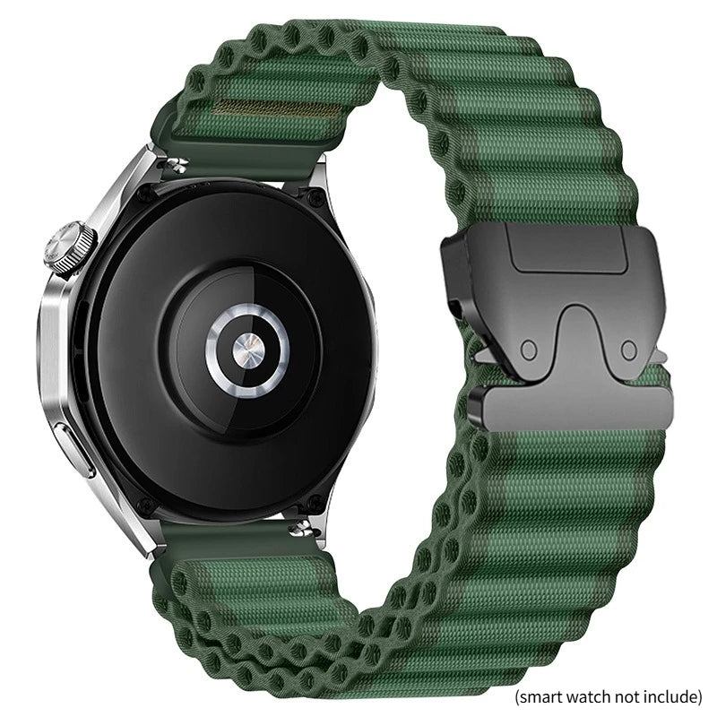 QuickFit 20mm 22mm 26mm Woven Nylon Band For Garmin Fenix 8 47mm 51mm 7 7X 6 6X 5 5X Plus/Enduro 3/Epix Pro Gen 2 Strap Bracelet Qme Green Black 20mm