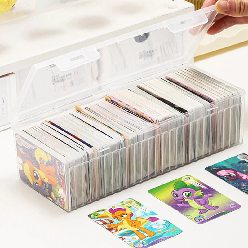 Transparent Plastic Storage Box Photocards Small Card Desk Organizer Qme