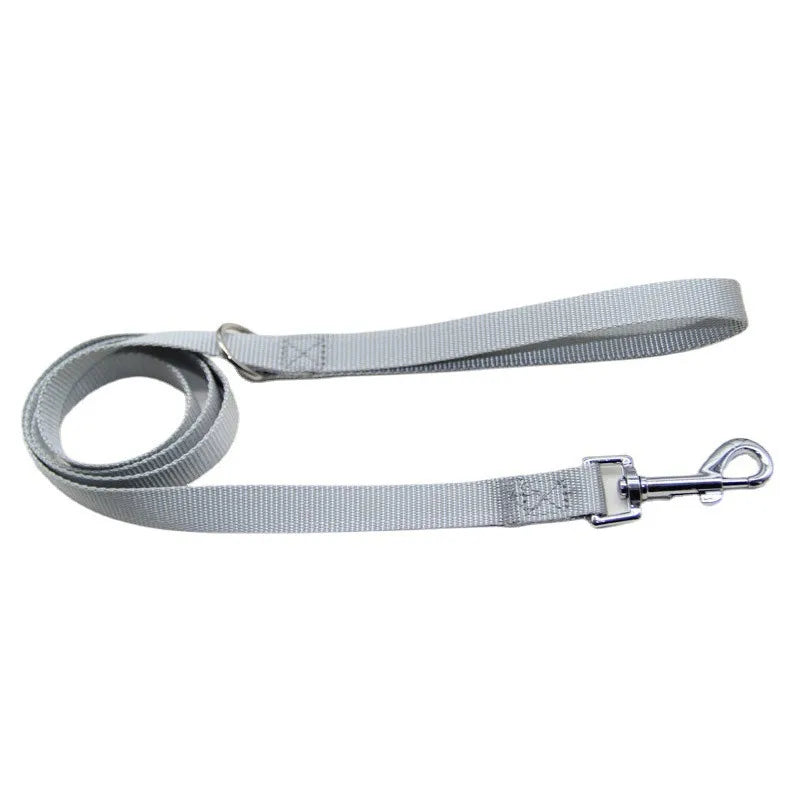 A Nylon Long Dog Training Leash 120CM Traction Rope Lanyard Versatile Pet Walking Lead for Small to Large Dogs Qme grey 1.5-120cm