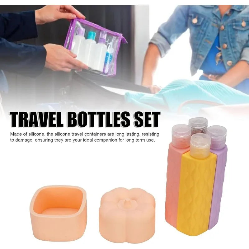 1 Silicone Travel Bottles Dispenser Bottle Leak Proof Portable Qme
