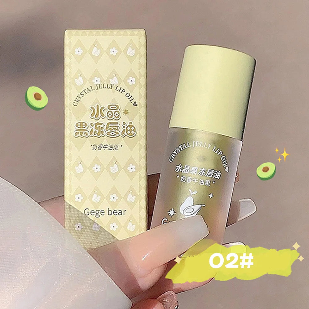 Gege Bear Crystal Jelly Fruit Lip Oil Peach Grape Avacado Hydrating Qme GX1001-2