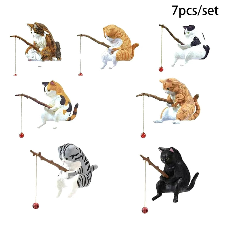 1Pc Creative Fishing Cat Fish Tank Hanging Ornament Mini Micro-Landscape Decor for Office Home Aquarium Fishing Fun. Qme A8