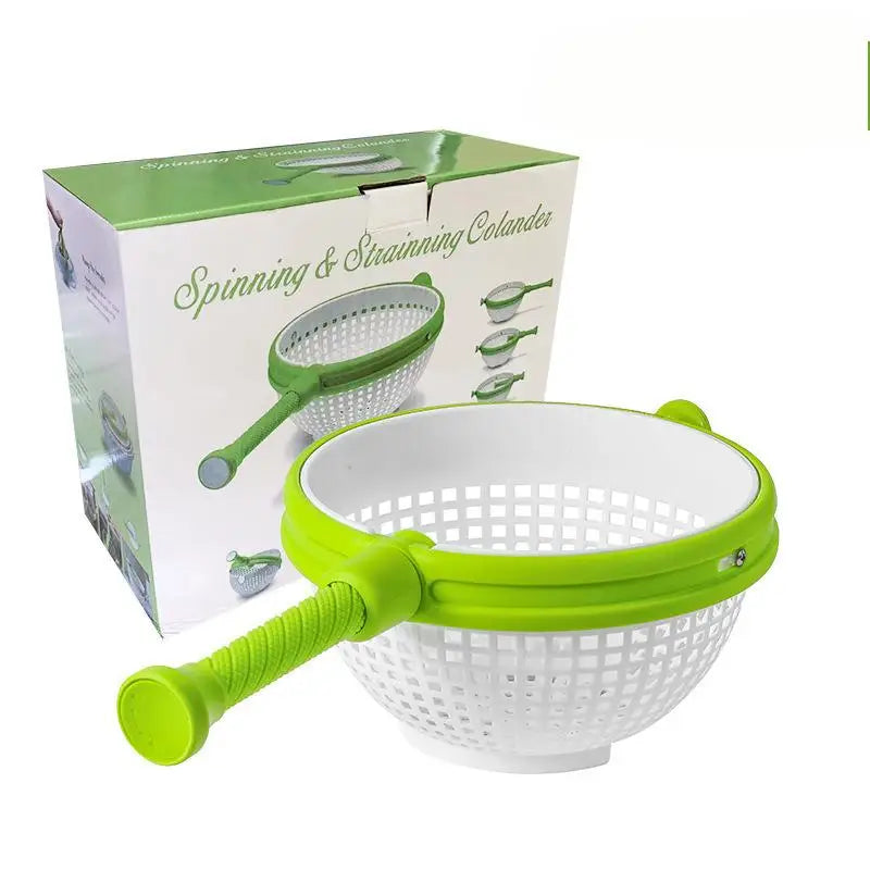 Collapsible Salad Spinner 3-in-1 3Qt Space Saving Colander Veggie Qme B