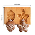 wooden Cookie Press Stamp 3D Easy Release Tools Cookie Press Molds For Family Home Party Holiday Indoor Outdoor Baking tool Qme as shown