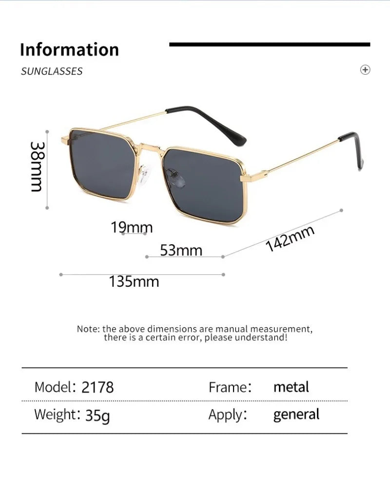 Fashion Rectangle Sunglasses Men Women Vintage Square Driving Sun Glasses Brand Square Sun Glasses for Men Shades Female Eyewear Qme