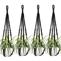 4Pcs Handmade Plant Hanging Rack Set Decorative Flower Pot Stand Woven Basket Holder for Indoor Outdoor Garden Plants Pot Stand Qme 4pcs