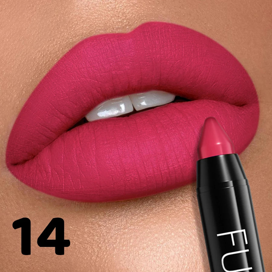 16 Nude Brown Lipliner Pen Waterproof Lipstick Sexy Red Matte Contour Qme 14