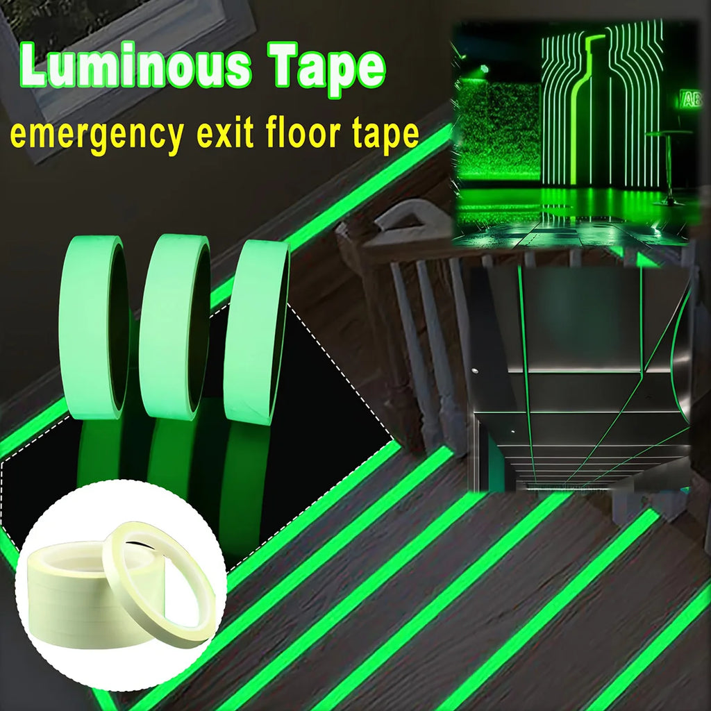 Green Luminous Tape for Stair Exit Warning Fluorescent Ground Lighting Stickers for Home And Business Use Qme