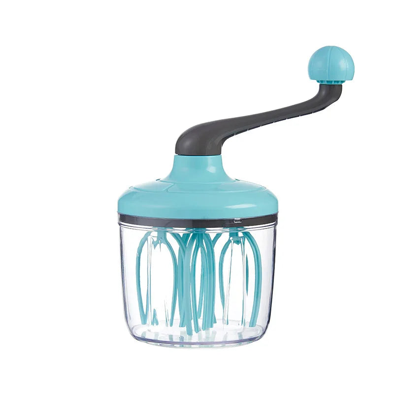 Hand-crank Egg Whisk Home Baking Cream White Mixer Portable Semi-auto Qme green
