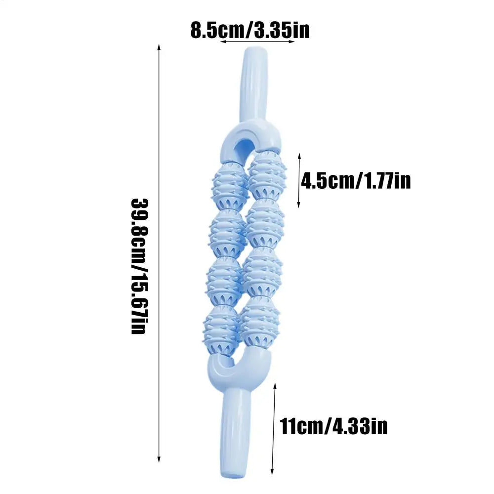 Massage Stick Deep Tissue Massage Roller Stick Non-Slip Massager for Body Neck Back Arms Cramps Tightness Daily Warm up Home Qme CN Blue