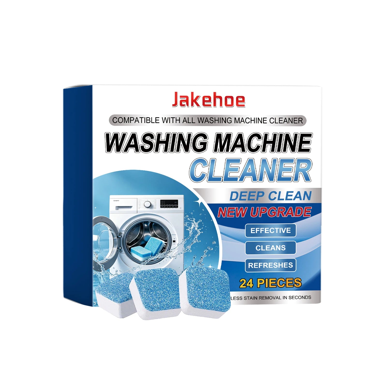 Washing Machine Cleaning Tablets Removing Mold & Scale Eliminate Odors Reduce Bacterial Growth Powerful Washing Machine Cleaner Qme 24PCS Boxed