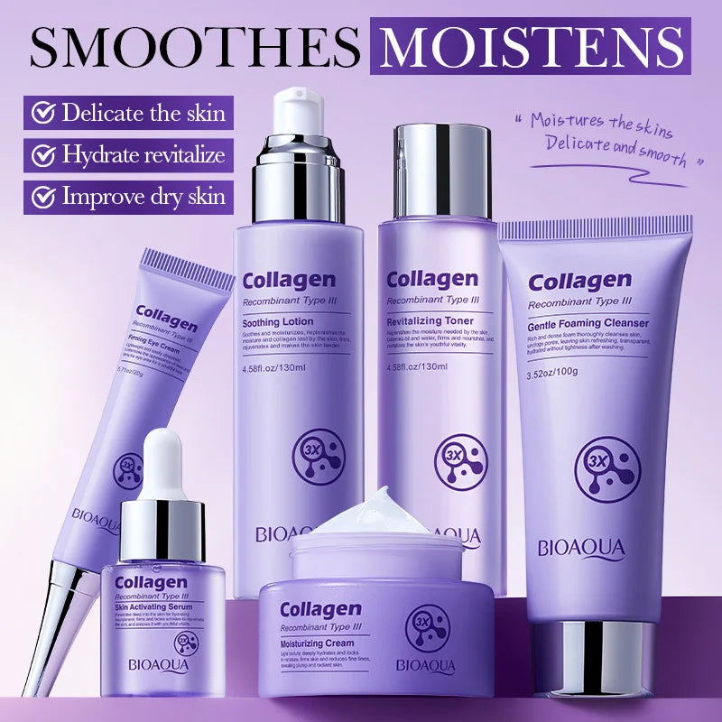 Anti-wrinkle Skincare Six-piece Collagen Anti-aging Firming Including Qme