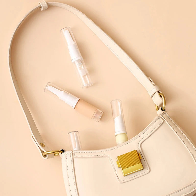 Clear Airless Vacuum Pump Bottle Cosmetic Eye Cream Travel Dispenser Qme