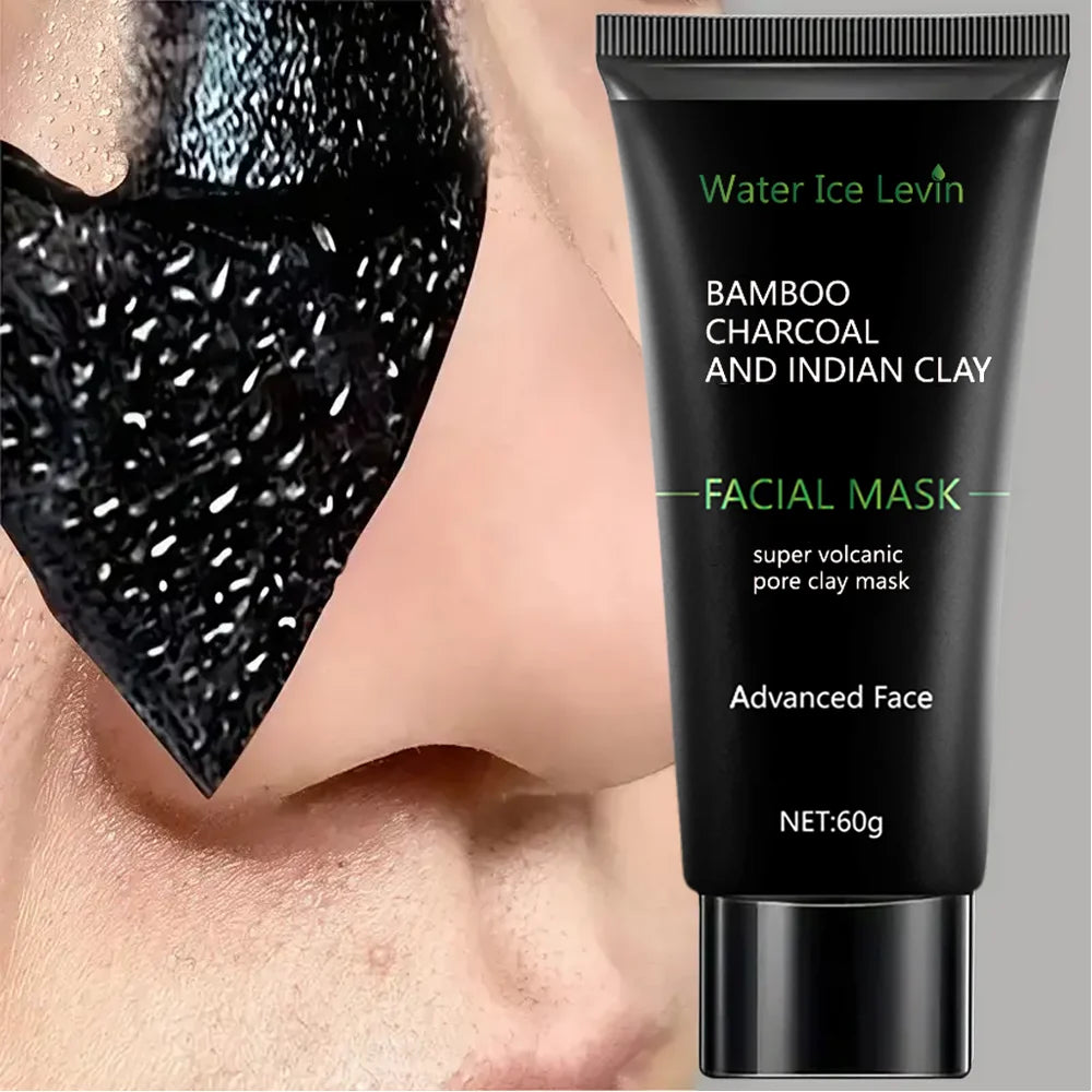 Bamboo Charcoal Black Mask, Deeply Moisturizing, Deep Cleansing and Oil Control, Absorbs Dirt, Bids Farewell to Rough Skin, Makes Skin More Delicate, Anti-Stretch Mask, Suitable for Both Men and Women Qme