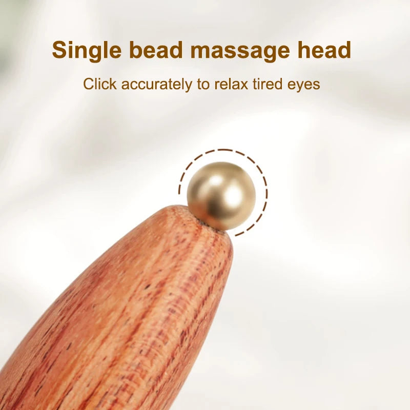 Mini Lotus Seedpod-style Gua Sha Tool Brass Wood Facial Massager Eyes Qme