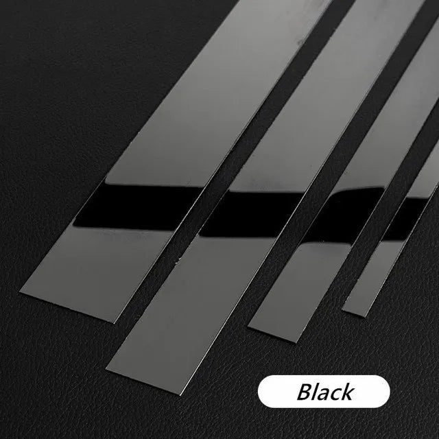 New 1 Roll Gold Wall Sticker Stainless Steel Flat Decorative Lines Titanium Mirror Wall Ceiling Edge Strip Living Room Decor Qme black 3x244cm