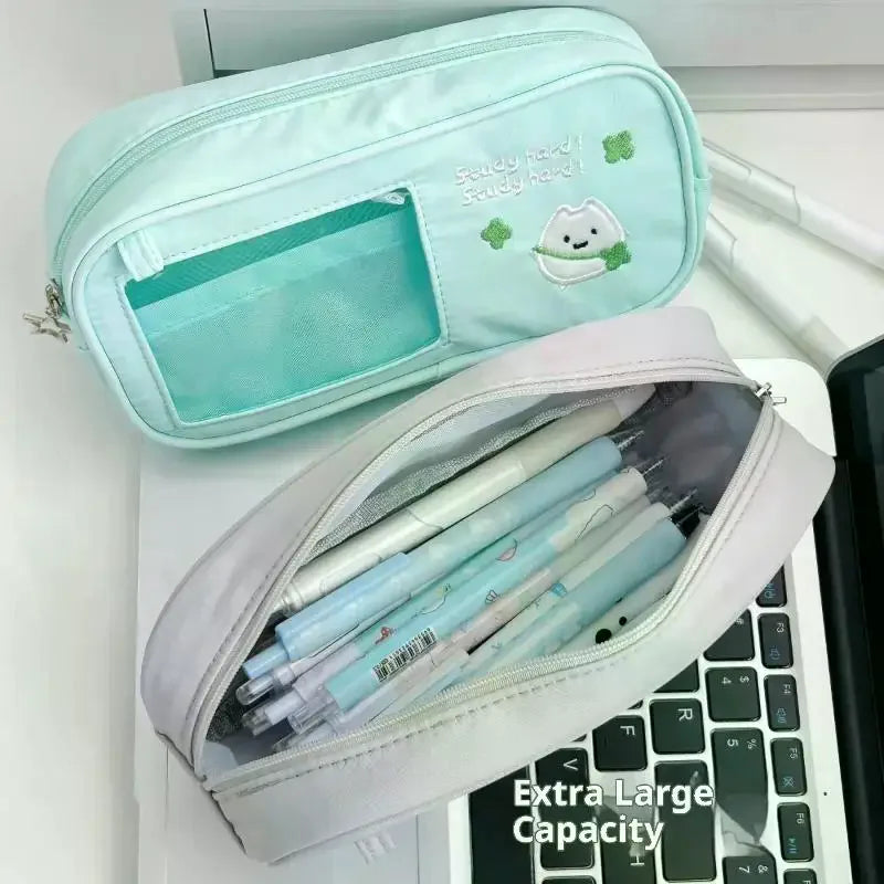 Cute Pencil Case Pens Pouch Large Capacity Simple Aesthetic Bag Qme