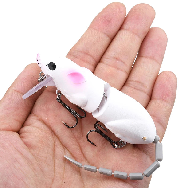 Mouse Lure Artificial Plastic Fishing Swimbait Rat Pike Bass Minnow Qme