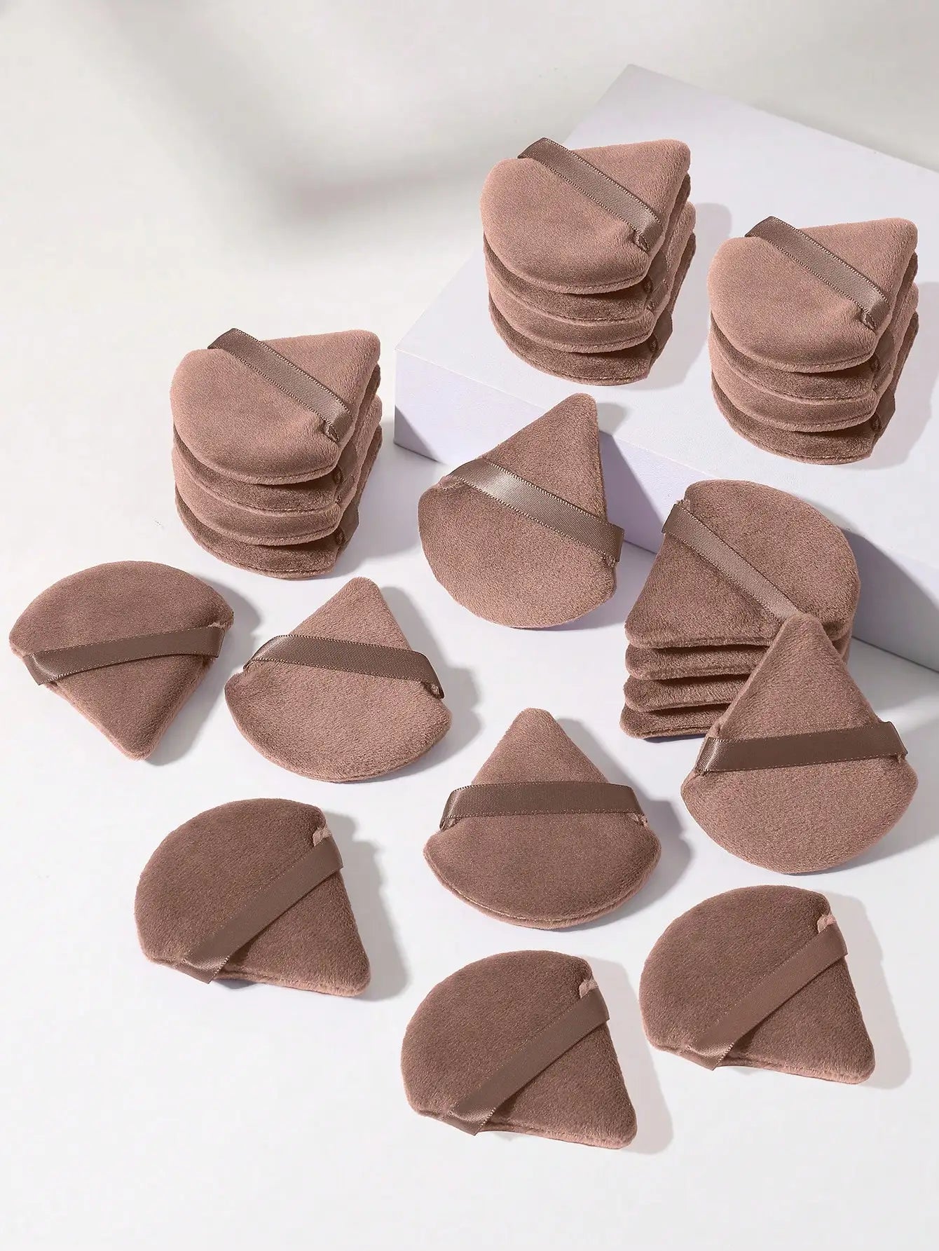 Triangle Shaped Sponge Puff Loose Powder Setting Blending Face Body Qme Brown