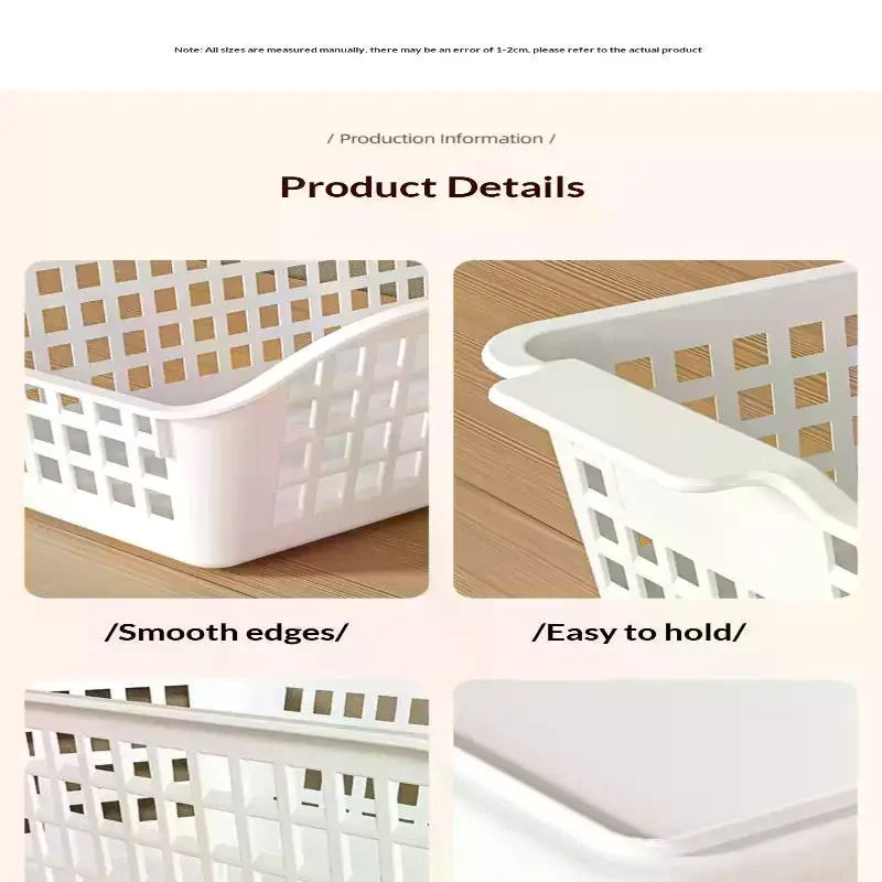 4pcs Stackable Storage Basket Set-Multifunctional Plastic Storage Box Suitable For Books Snacks etc Ideal Choice For Family Home Qme