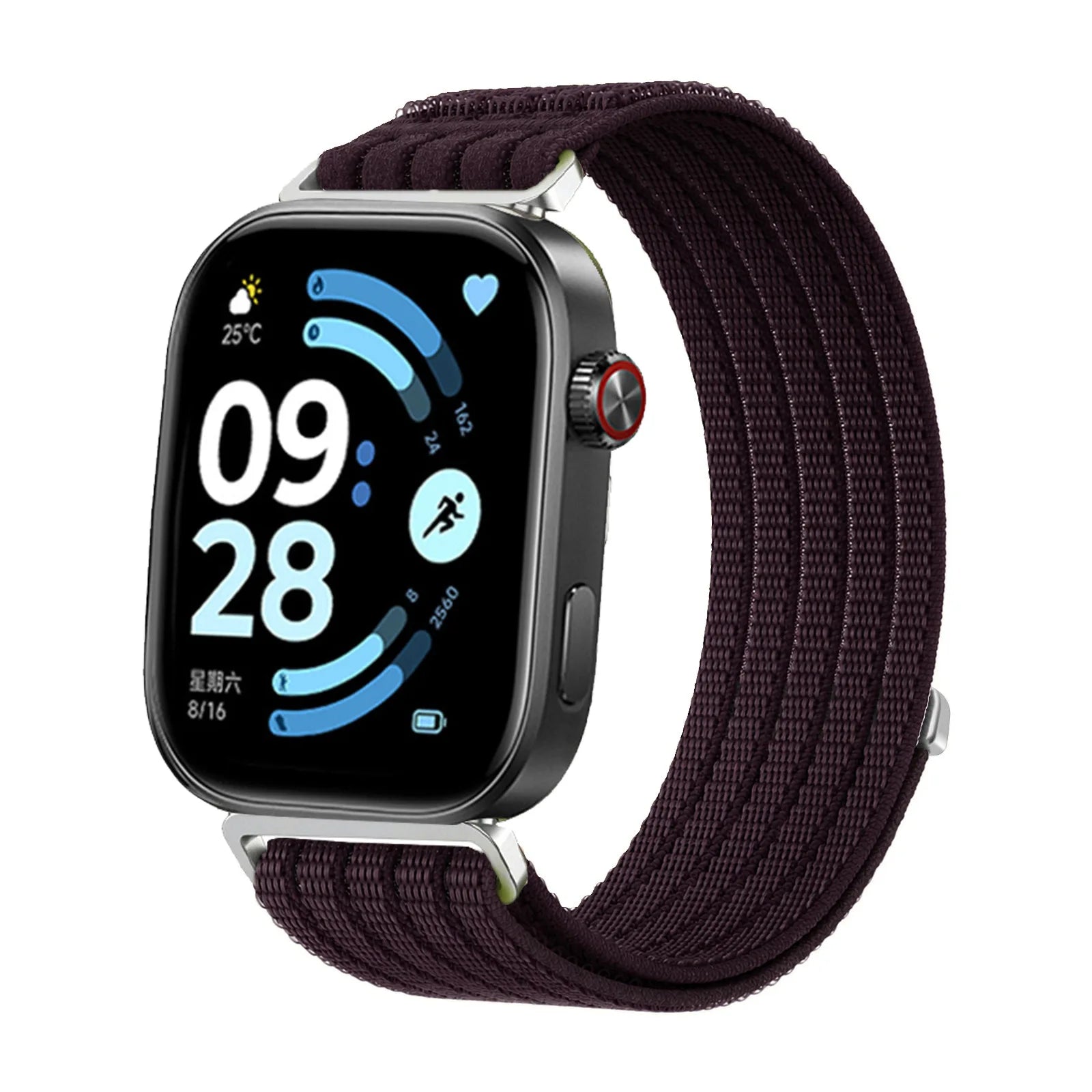 A Sweatproof Light Cloud Texture Nylon Watchband Adjustable Sport Daily Loop for Xiaomi Mi Band 9/10 pro Redmi Watch 5/6 Qme PlumColor Redmi watch654