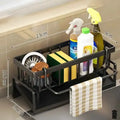 Kitchen draining rack - combining drainage and storage, a space-saving wonder in the kitchen Qme Black