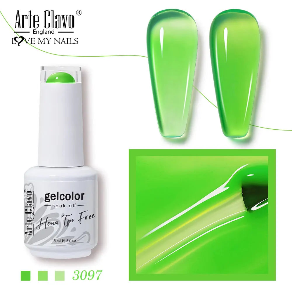 Arte Clavo Summer Nails Tip Candy Series Jelly Gel Nail Polish Blue Qme 3097