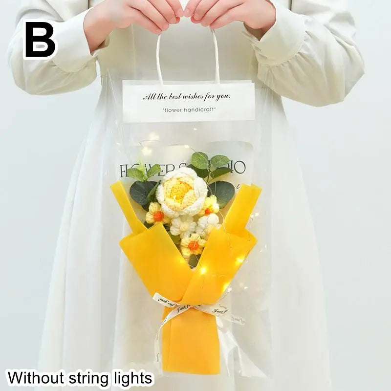 1Pcs Rose Sunflower Artificial Flowers Bouquet For Woman Girlfriend Gifts Valentine's Day Decoration Mother's Day Gifts Ornament Qme B