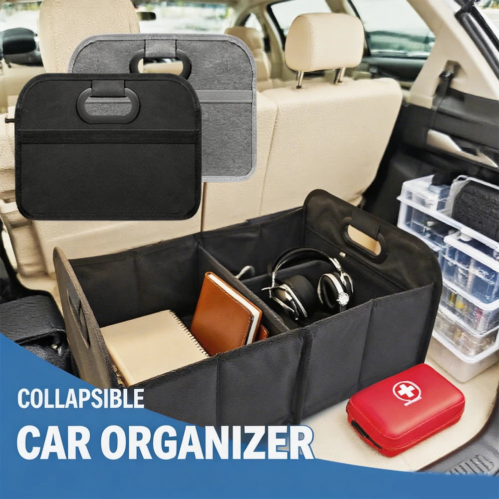 Foldable Oxford Fabric Car Trunk Storage Box Collapsible Vehicle Cargo Organizer for SUV Sedan Space Saving Container Qme