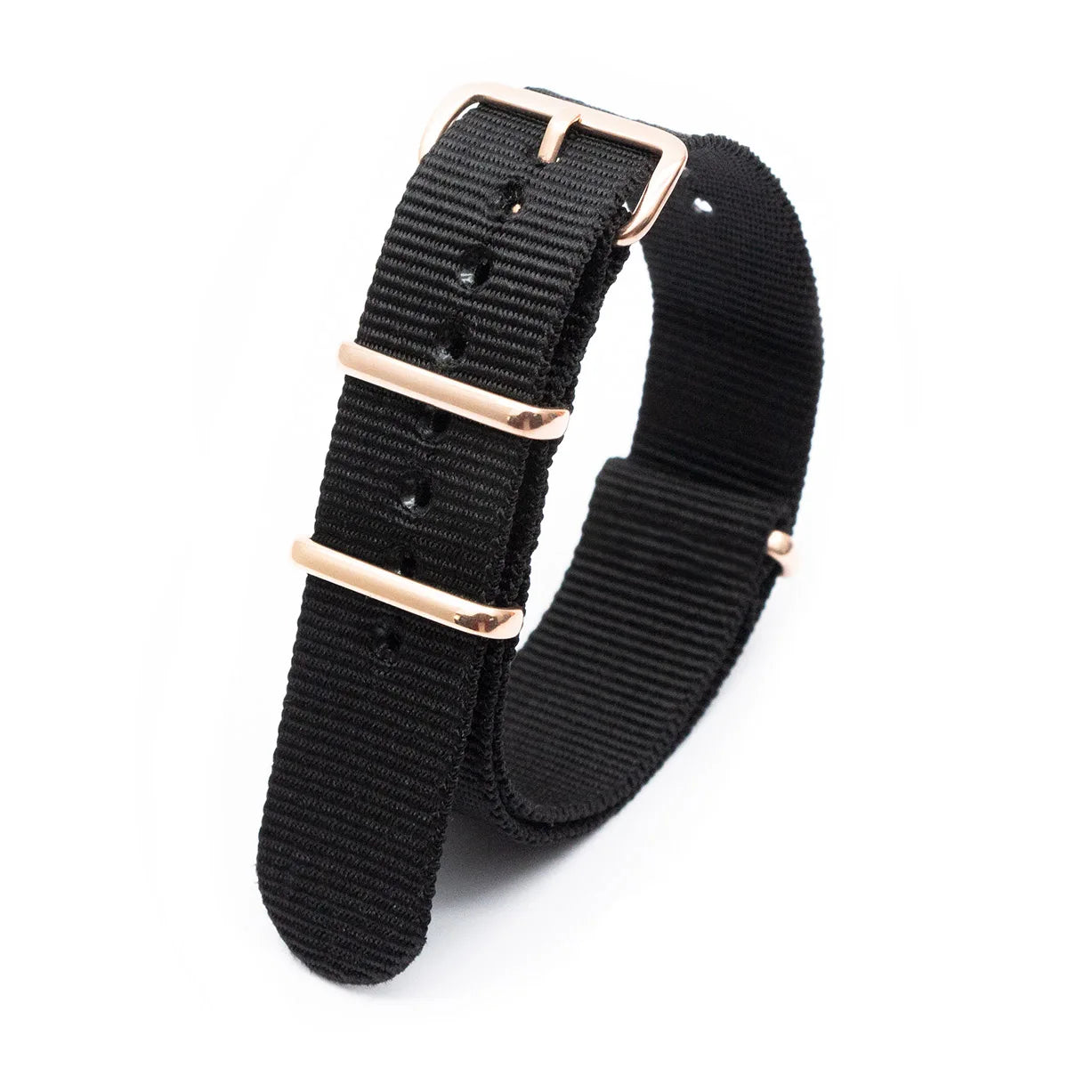 Luxury Nylon Watch Band Rose Gold Metal Buckle Durable Sweatproof