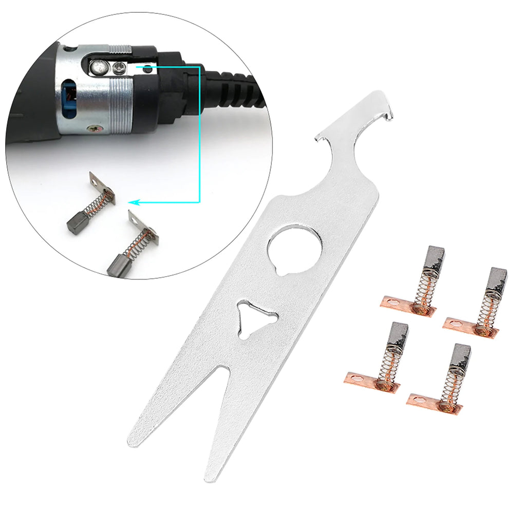 Nail Drill Handpiece Carbon Brush 2 Pairs Carbon Brush Wrench Set Nail Drill Handpiece Accessory Replacement Part Carbon Brush Qme Default Title