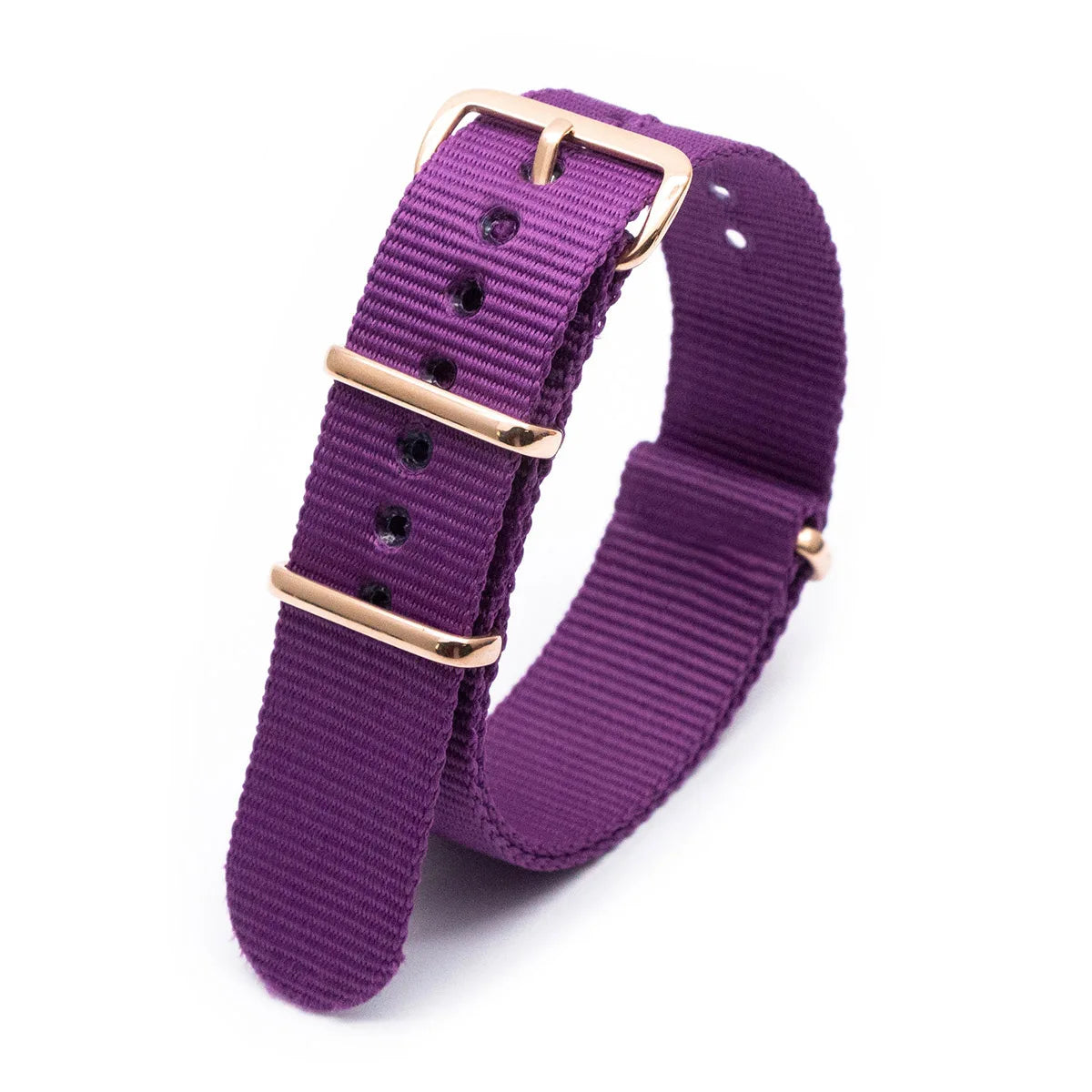 Luxury Nylon Watch Band Rose Gold Metal Buckle Durable Sweatproof