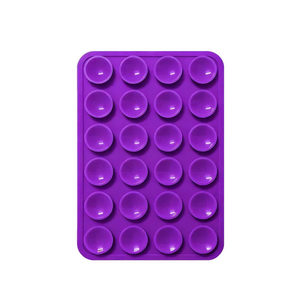 Double-Sided Suction Cup Phone Mount, Silicone Suction Phone Case Adhesive Sticky Phone Grip Hands-Free Phone Grip Phone Stand Qme Purple