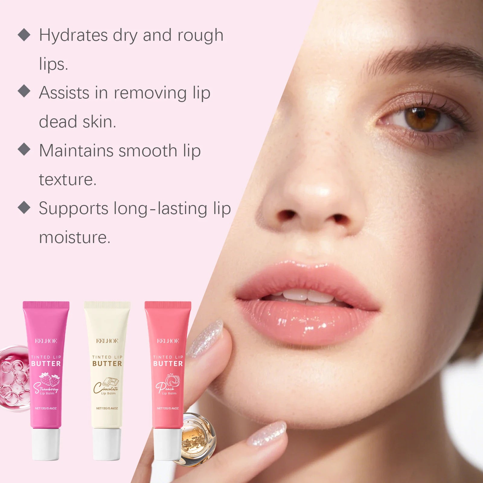 Tinted Lip Balm Set Moisturizing Nourishing Fade Lip Lines Prevent Chapping Hydrating Multi-Flavor Lip Care Christmas Gift Box Qme