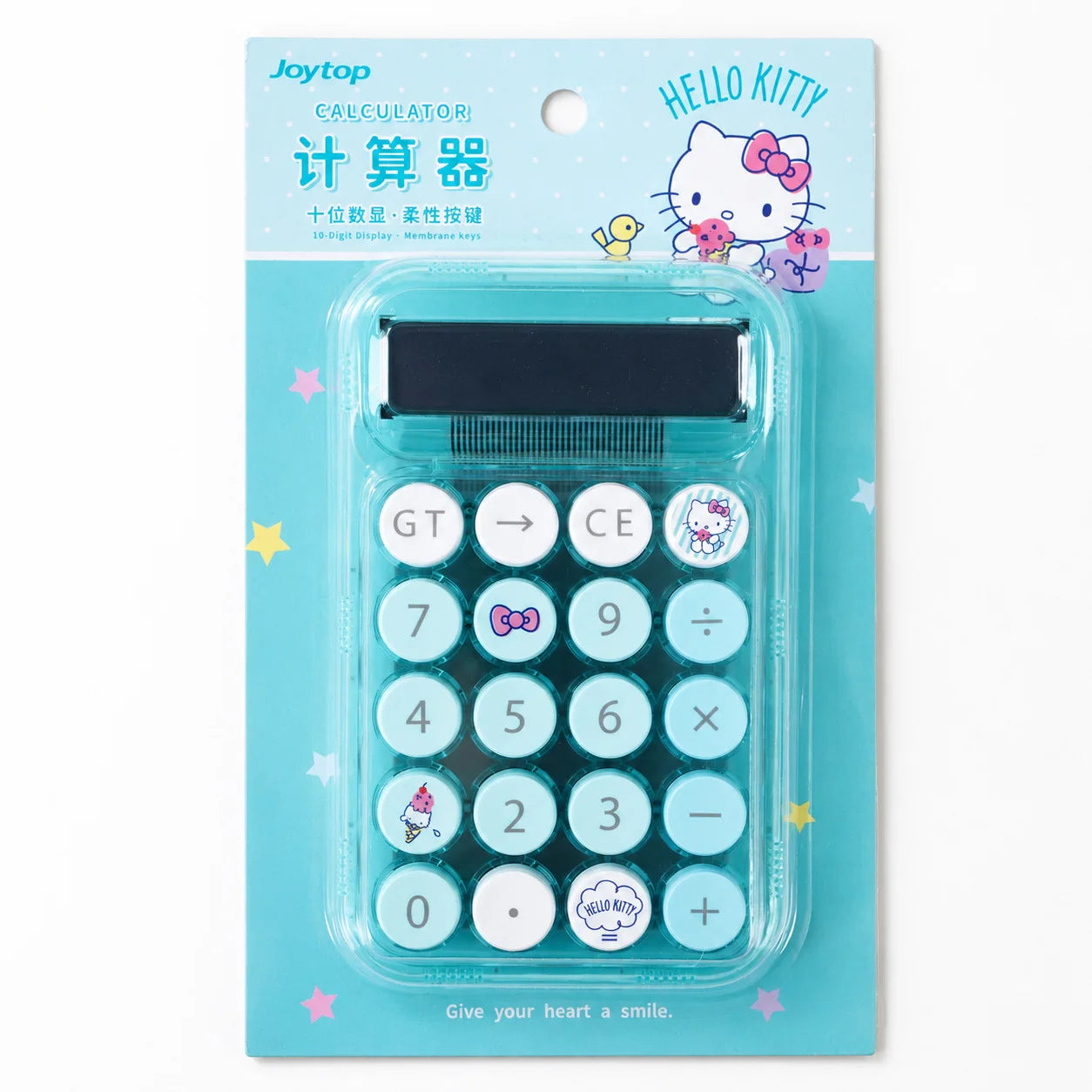 Hello Kitty Colorful Button Calculator Stylish Mechanical Buttons in Jelly-Like Colors For Students, Accountants,and Office Use Qme 3