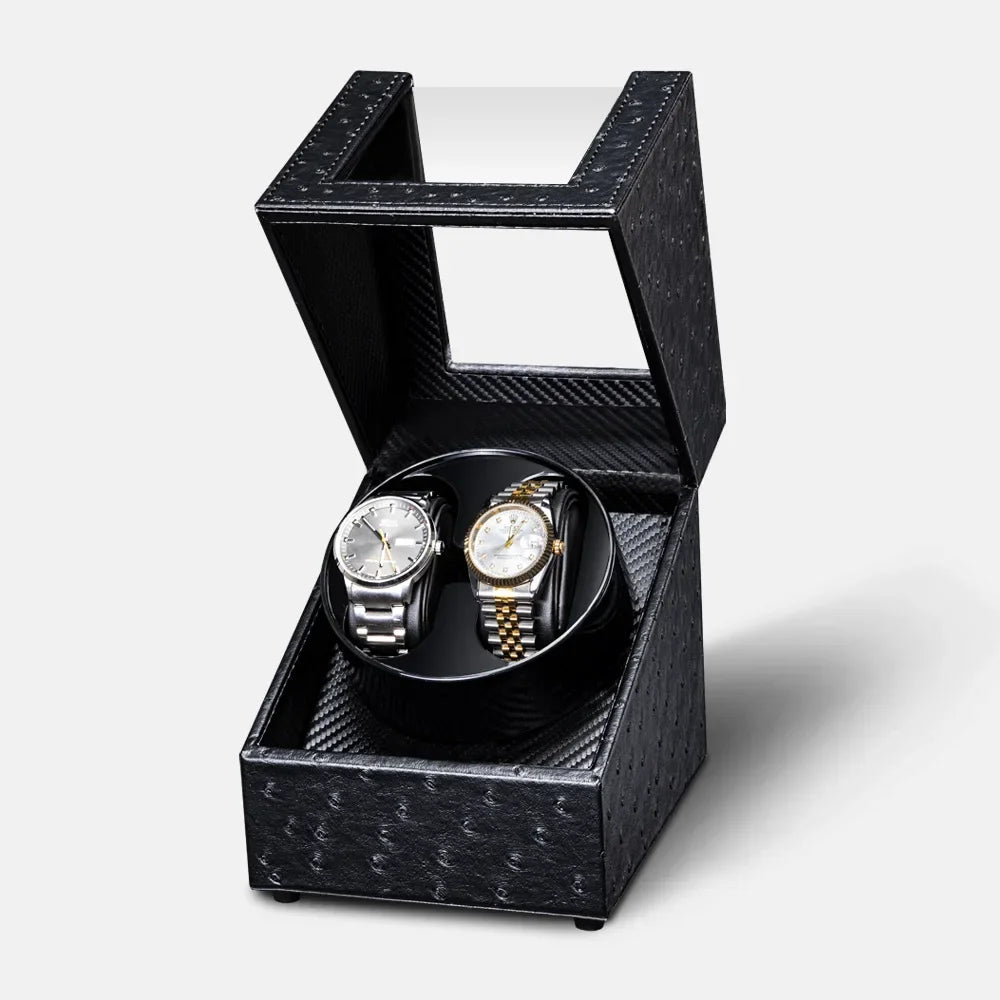 2 Slots Watch Winder for Automatic Watches Watch Box Automatic Winder Use USB Cable for Men with Quiet Motor Qme E style