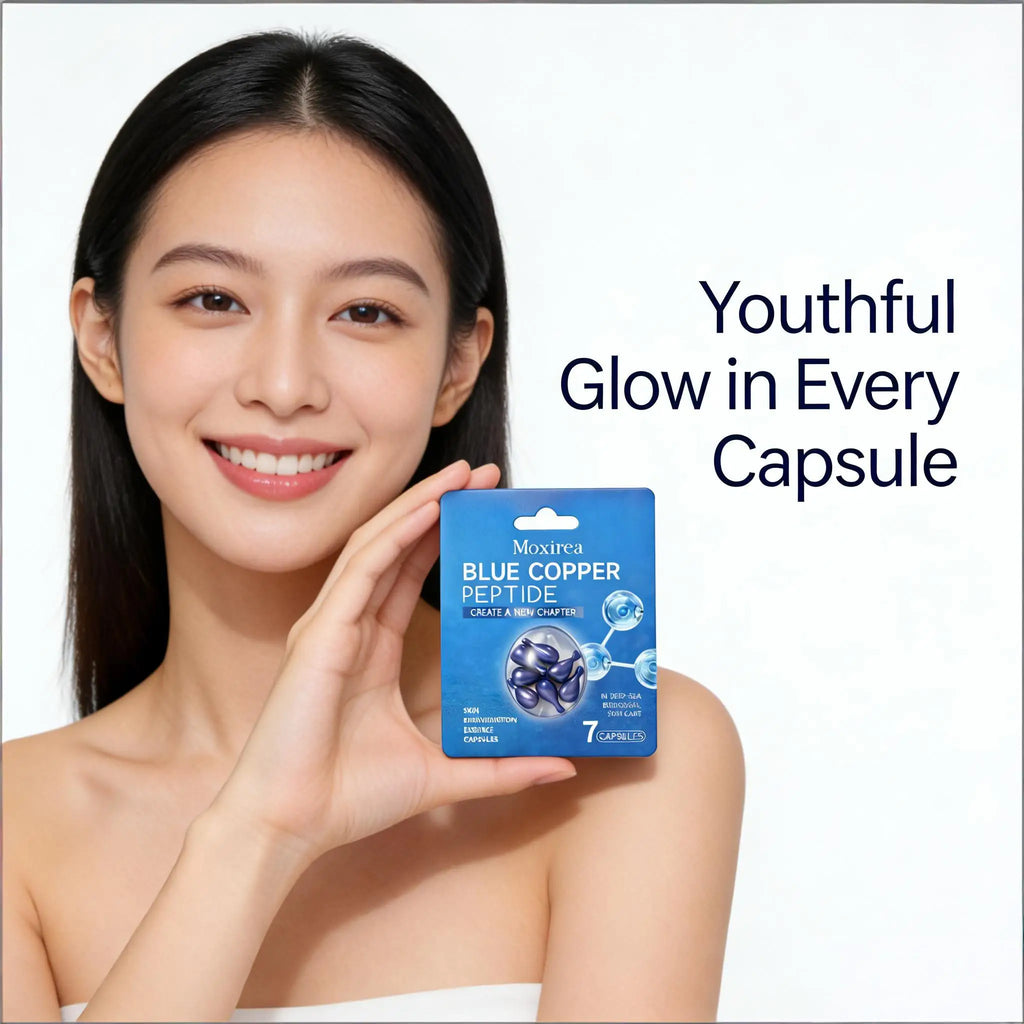 Blue Copper Peptide Capsules Improve Dryness Enhance Skin Radiance Long-Lasting Moisturizing Lighten Spots Facial Care Essence Qme