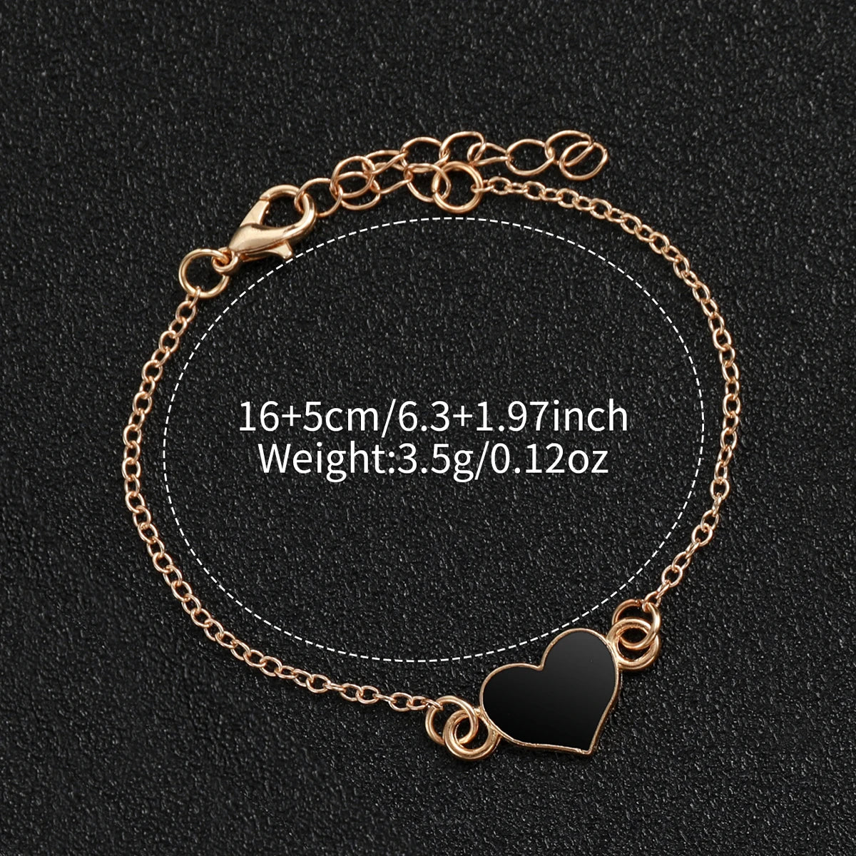 Hot Sale 2Pcs Gold Women's Watch & Bracelet Set, White Dial Watch with Black Strap + Black Heart Bracelet, Elegant Style Qme