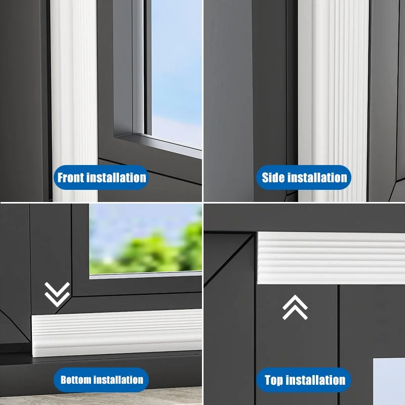 2/4M TPE Anti-Cold Sliding Window Seal Strip Sound Insulation Self Adhesive Triple Windproof Door Under Adjustable Weatherstrip Qme