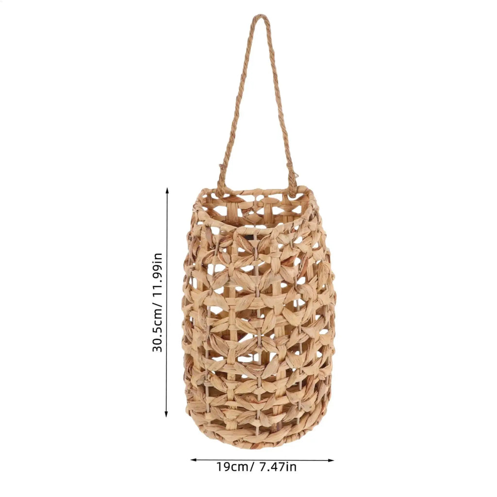 Door Basket Boho Water Hyacinth Home Decor Woven Flower Kitchen Qme