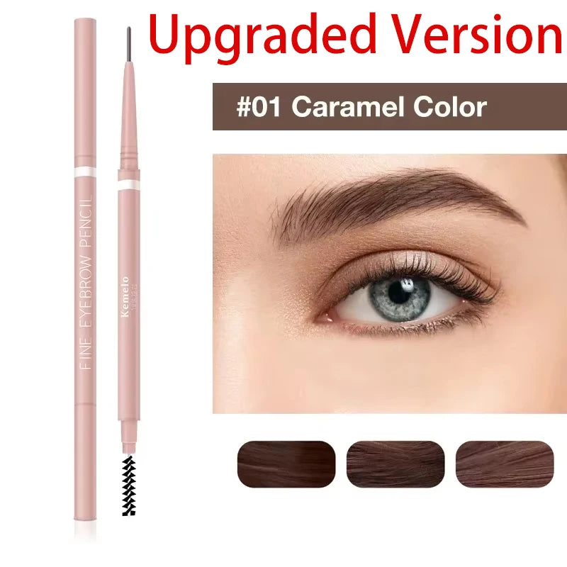 1PC 1.5mm Ultra Fine Double-Ended Eyebrow Pencil Waterproof Sweat-proof Long Lasting Professional Eye Makeup For Women Qme X1 upgraded version