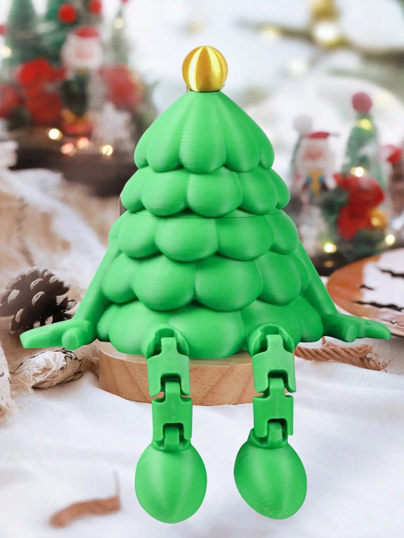 1 Sitting Christmas Tree 3D Printed Toy Ornament Storage Box Qme