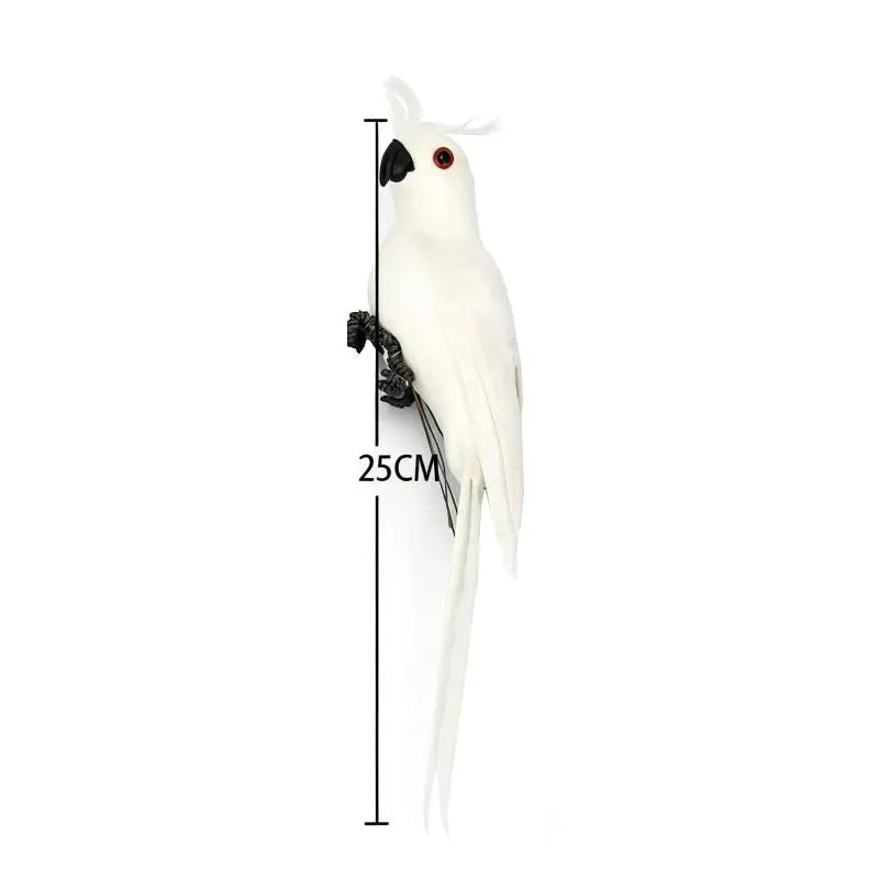 Simulation Parrot Garden Decoration Creative Lawn Figurine Ornament Animal Bird Outdoor Garden Party Prop Decoration Home Qme 25cm White