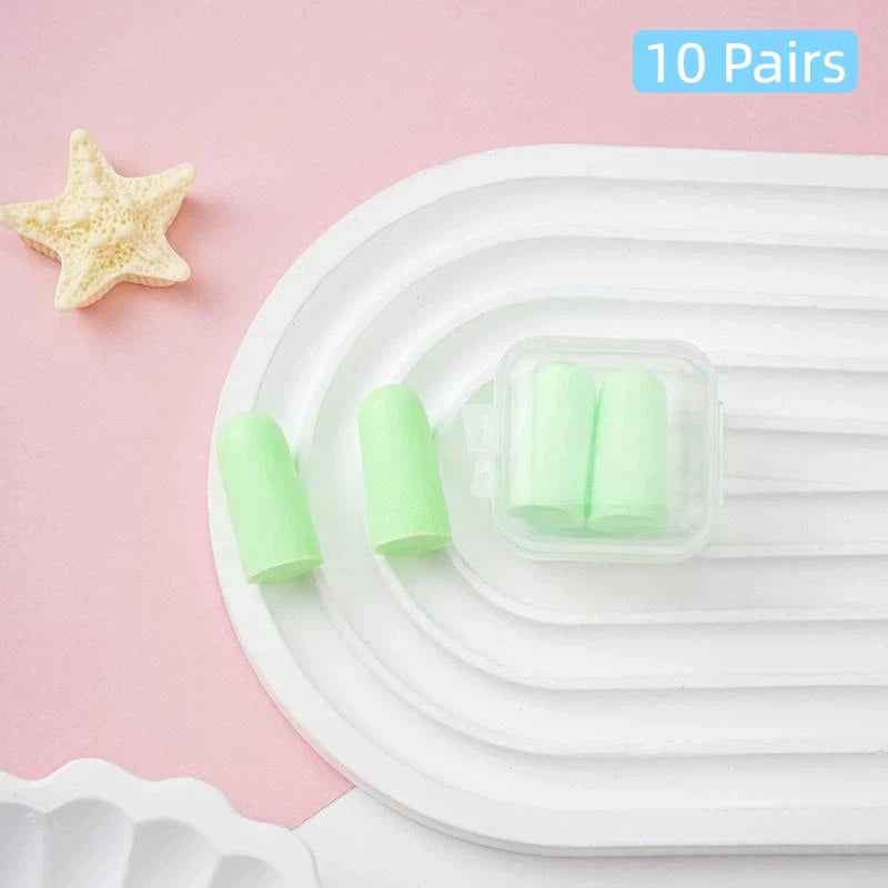 Soft Foam Earplugs 38dB Noise Cancelling 10 Pairs Multicolor Qme A23